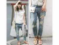 2 phong cách đơn giản với jeans rách 